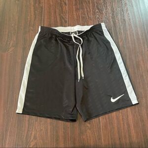 NIKE Dri-Fit Men's Black White Athletic Shorts w/ Drawstring Size Large